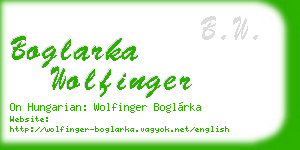 boglarka wolfinger business card
